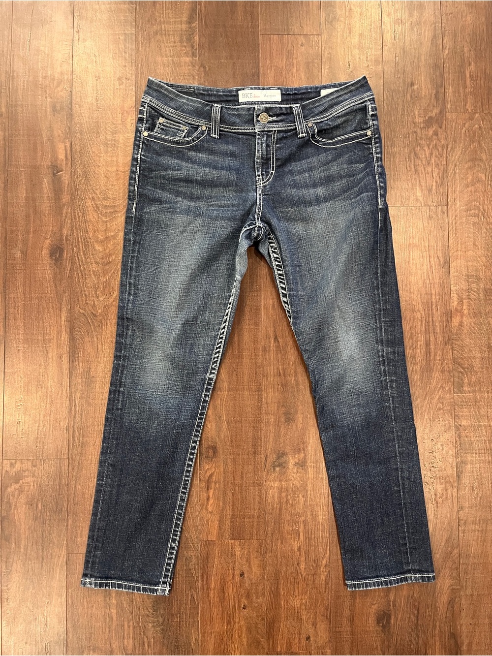 Buckle BKE Jeans Women's Blue Denim Harper Skinny Pants Size 33 33x30 Dark Wash